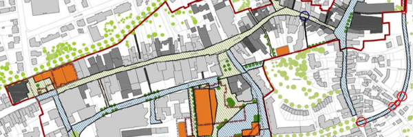 Grafik des städtebaulichen Rahmenplans der Innenstadt