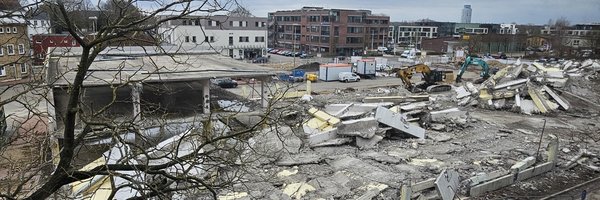 Abriss Parkhaus März 2026 von oben