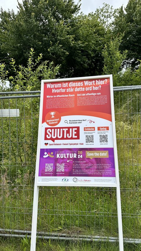 Plakat zu Lieblingswort in Schleswig anlässlich des Projektes Wörter im öffentlichen Raum