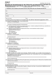 Nachweis der Voraussetzungen für den Prüfverzicht zum bautechnischen Nachweis des Mindestwärmschutzes LBO (Anlage 8)