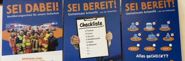Plakate der Kampagne „Sei bereit!“ - Gemeinsam für mehr Krisenfestigkeit